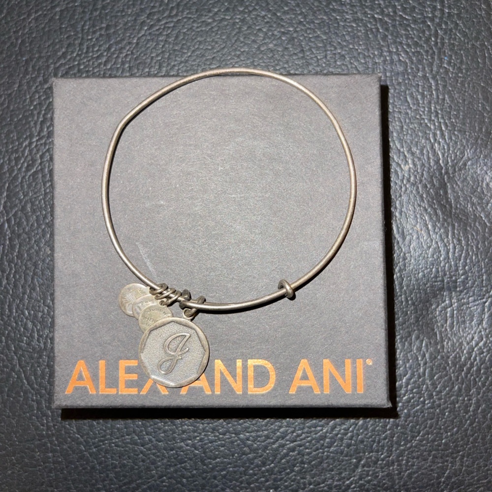 Alex and Ani “J” initial charm bracelet